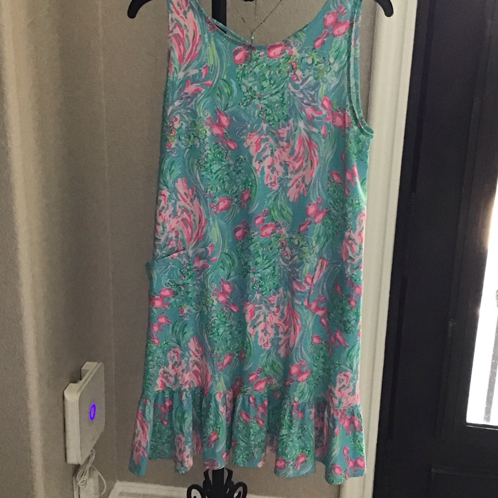 Lilly Pulitzer Pink and Green Midi Dress